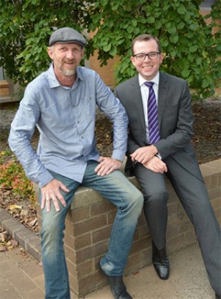 Member for Northern Tablelands Adam Marshall meets with New England Avionics founder and incubator tenant Scott Hamey