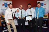 Robert Battle, Karl Brand, Allan McGrath and Stephen Fairless, from the Department of Industry, Innovation and Science "Manufacturing and Engineering" joint Winner, Teys Australia Tamworth.