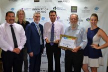 Winning grins from Inverell’s Best Employment… Robert Walters, Tom Sanderson, Inverell Shire Mayor Paul Harmon, Danny Middleton, Jon Watts and Kate Ottewell.