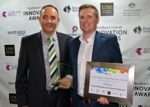 University of New England’s Director of Strategic Research Initiatives, Associate Professor David Miron presented to “Professional and Government Services” winner Tamworth Regional Council, represented by Sam Eriksson.