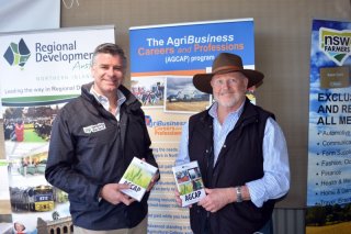 NSW Farmers' Association CEO Matt Brand with AGCAP Coordinator and RDA Northern Inland Chair Russell Stewart at AgQuip.