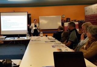 NSW Office of Environment and Heritage North East Regional Energy Co-ordinator and RDA Northern Inland Committee Member Lauren Zell, presenting to the Uralla “Taking Control of Your Power – Reduce, Generate, Store” workshop