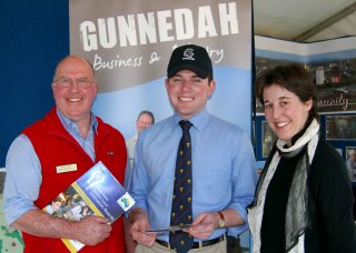 Gunnedah Shire Council Economic Development & Tourism Manager, Chris Frend and Mayor, Cr. Adam Marshall, with Regional Development Australia Northern Inland Project Officer, Kim-Trieste Hastings.