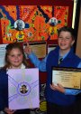 Ashlee Flello and Dallas Woodcock of Ross Hill Primary School in Inverell were proud to be recognised for their Aboriginal art efforts