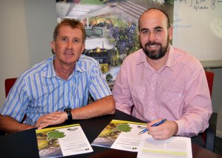 Working on the region’s development… RDANI Senior Project Officer David Thompson and Executive Officer Nathan Axelsson.