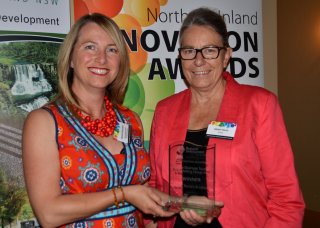 Nundle Business Tourism and Marketing Group, represented by Megan Trousdale and presented by Telstra’s Wendy Wilks.
